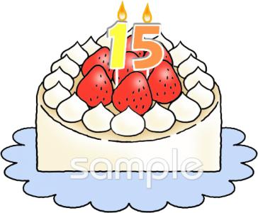 中学・高校向けケーキ ナンバーキャンドル無料イラストお試しフリー素材(カット)