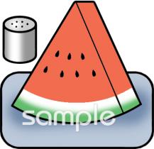 中学・高校向けスイカ 塩無料イラストお試しフリー素材(カット)