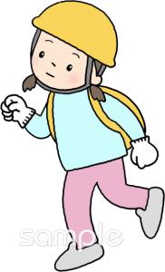 中学・高校向け子供 避難する無料イラストお試しフリー素材(カット)