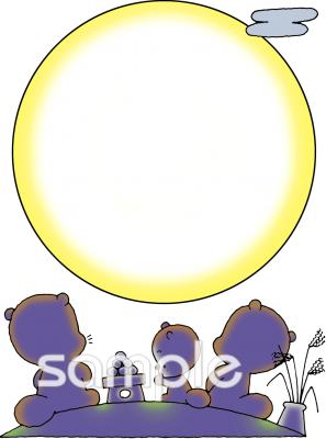 中学・高校向け中秋の名月無料イラストお試しフリー素材(カット)
