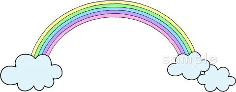 中学・高校向け雲 虹無料イラストお試しフリー素材(カット)