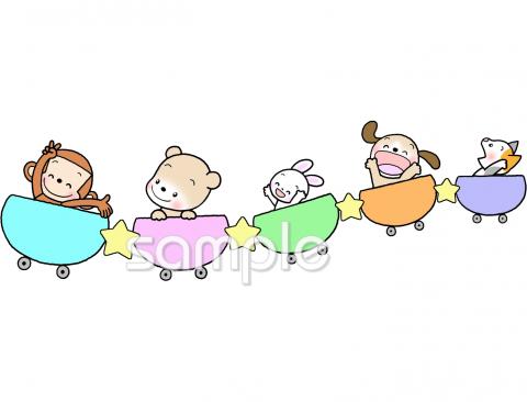中学・高校向け動物 列車無料イラストお試しフリー素材(カット)