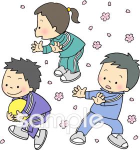 中学・高校向け子ども 春無料イラストお試しフリー素材(カット)