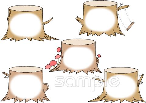 中学・高校向けがんばりカード 森 5日用無料イラストお試しフリー素材(カット)