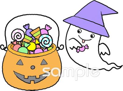 中学・高校向けおばけ ハロウィン無料イラストお試しフリー素材(カット)