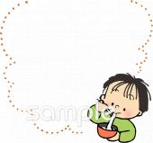 中学・高校向けお雑煮 お餅無料イラストお試しフリー素材(カット)