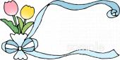 中学・高校向けチューリップ リボン無料イラストお試しフリー素材(カット)