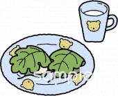 中学・高校向け柏餅無料イラストお試しフリー素材(カット)