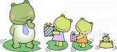 中学・高校向け父の日 カエル無料イラストお試しフリー素材(カット)