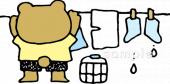 中学・高校向け洗濯物 干す無料イラストお試しフリー素材(カット)