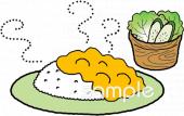 中学・高校向けカレーライス無料イラストお試しフリー素材(カット)