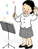 中学・高校向け音楽の先生無料イラストお試しフリー素材(カット)