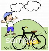 中学・高校向けサイクリング無料イラストお試しフリー素材(カット)