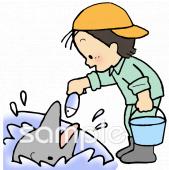 中学・高校向けイルカ 飼育係無料イラストお試しフリー素材(カット)