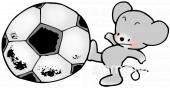 中学・高校向けサッカー ねずみ無料イラストお試しフリー素材(カット)