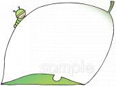 中学・高校向け葉っぱ あおむし無料イラストお試しフリー素材(カット)