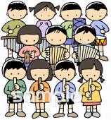 中学・高校向け発表会 合奏無料イラストお試しフリー素材(カット)