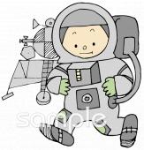 中学・高校向け宇宙飛行士無料イラストお試しフリー素材(カット)