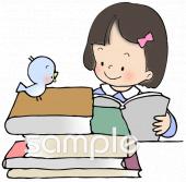 中学・高校向け本を選ぶ無料イラストお試しフリー素材(カット)