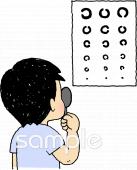 中学・高校向けランドルト環無料イラストお試しフリー素材(カット)