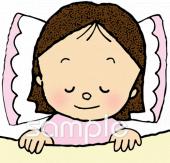 中学・高校向け寝顔無料イラストお試しフリー素材(カット)