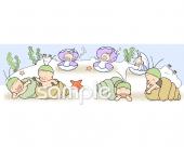 中学・高校向け海の底無料イラストお試しフリー素材(カット)