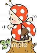 中学・高校向けテントウムシ無料イラストお試しフリー素材(カット)