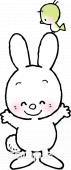 中学・高校向け小鳥 うさぎ無料イラストお試しフリー素材(カット)