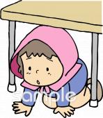 中学・高校向け防災頭巾無料イラストお試しフリー素材(カット)