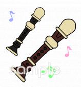 中学・高校向けリコーダー 縦笛無料イラストお試しフリー素材(カット)