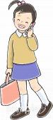 中学・高校向け歩きスマホ無料イラストお試しフリー素材(カット)