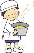 中学・高校向け給食当番 男の子無料イラストお試しフリー素材(カット)