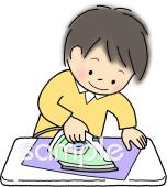 中学・高校向けアイロンがけ無料イラストお試しフリー素材(カット)