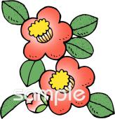 中学・高校向けツバキ 花無料イラストお試しフリー素材(カット)