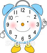 中学・高校向け時計の針なし無料イラストお試しフリー素材(カット)