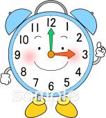 中学・高校向け時計 3時無料イラストお試しフリー素材(カット)