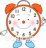 中学・高校向け時計の針なし無料イラストお試しフリー素材(カット)