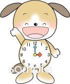 中学・高校向け時計 三時無料イラストお試しフリー素材(カット)