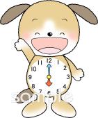 中学・高校向け時計 六時無料イラストお試しフリー素材(カット)