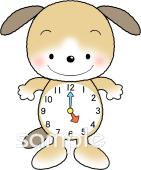 中学・高校向け時計 五時無料イラストお試しフリー素材(カット)