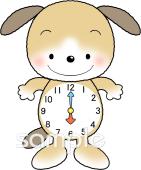 中学・高校向け時計 六時無料イラストお試しフリー素材(カット)