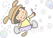 中学・高校向けシャボン玉無料イラストお試しフリー素材(カット)