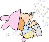 中学・高校向けシャボン玉無料イラストお試しフリー素材(カット)