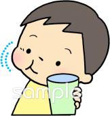 中学・高校向けブクブクうがい無料イラストお試しフリー素材(カット)