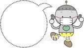 中学・高校向けマスク ロボット無料イラストお試しフリー素材(カット)