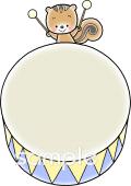 中学・高校向け太鼓 リス無料イラストお試しフリー素材(カット)