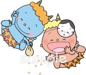 中学・高校向け赤鬼 青鬼無料イラストお試しフリー素材(カット)