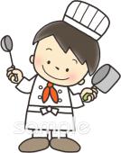 中学・高校向けコックさん無料イラストお試しフリー素材(カット)