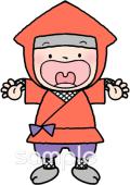中学・高校向け忍者 叫ぶ無料イラストお試しフリー素材(カット)
