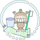中学・高校向け歯みがき 虫歯菌無料イラストお試しフリー素材(カット)